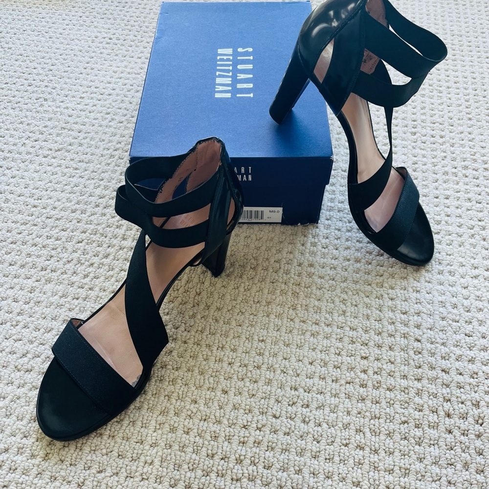 Worn Once! EUC Stuart Weitzman Black Strappy Sandals